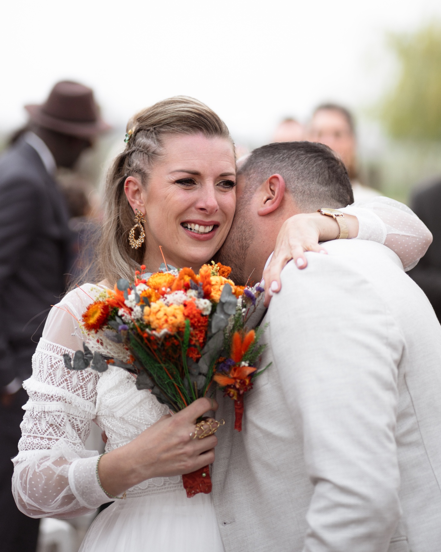 Émotion de la mariée pendant la cérémonie